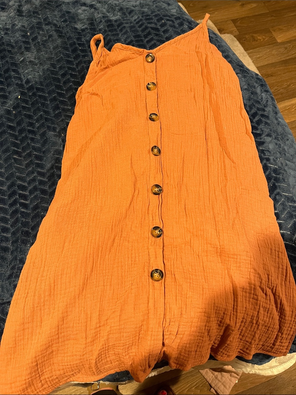 SHEIN Rust Orange Button-Front Top